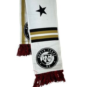 North Texas SC Soccer Scarf Black Gold White Fringe Fan Gear